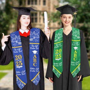 Custom Class of 2025 Graduation Stoles,Custom Graduation Sash, Personalized Logo Text Grad Stole Sash,Stole with Your Design,Gift for Grad