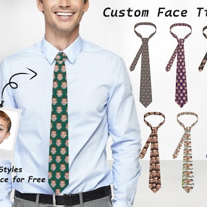 Custom Photo Neck Tie, Personalized Faces Ties, Custom Logo Neck Tie,Neck Tie with Pet Photo,Perfect for Father's Day/Christmas,Gift for Him