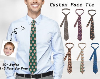 Custom Photo Neck Tie, Personalized Faces Ties, Custom Logo Neck Tie,Neck Tie with Pet Photo,Perfect for Father's Day/Christmas,Gift for Him