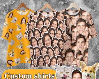 Personalized Photo Collage T-Shirt, Custom Face Shirt