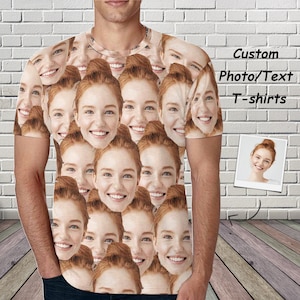 Custom Face Shirt Made in USA, Custom Picture on T-shirt for Husband/Boyfriend, Personalized Photo on Shirts Best Father&#39;s Day Gift for Dad