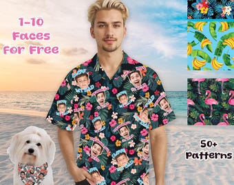 Custom Face Hawaiian Shirt, Personalized Photo Aloha Shirt