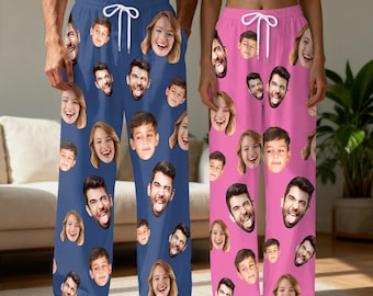 Pantaloni del pigiama personalizzati con volto, pantaloni con foto personalizzata, regalo