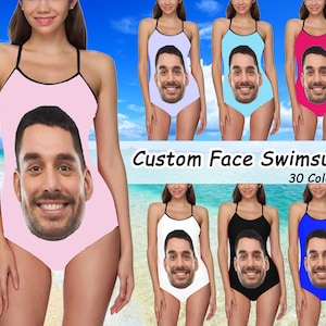Custom Face Swimsuit, Custom Photo Wedding Swimsuit, Personalize Bachelorette Swimsuit, Bride Bathing Suit, Swimsuit for Beachlorette Party