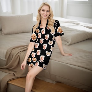 Custom Face Pajama Set, Personalized Photo Pajamas, Christmas Gift 画像 5