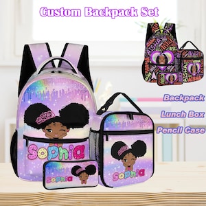 Sac à dos personnalisé,Sac à dos avec prénom personnalisé,Cartable avec texte personnalisé,Boîte à lunch avec prénom personnalisé,Cartable personnalisé pour fille,Cadeau de rentrée