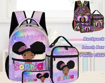 Personalized Backpack,Custom Name Backpack,Personalized Text School Bag,Custom Name Lunch Box,Custom School Bag for girl,Back to School Gift