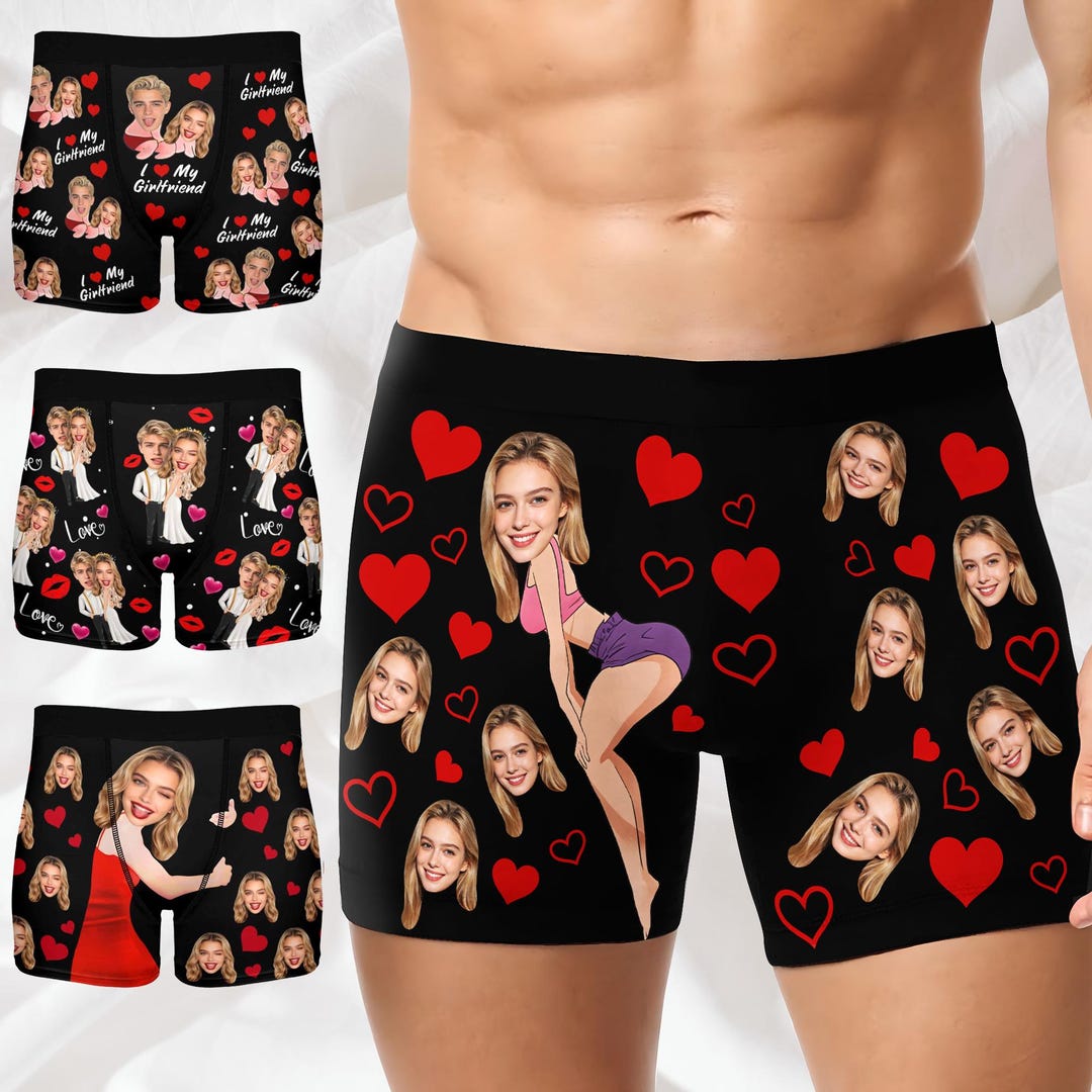 Personalized Face Boxers,custom Photo Underwear, Anniversary Gift for ...