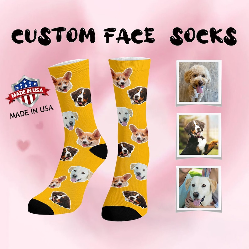 Custom Face Socks Made in Usa,personalized Photo Sock for Wedding ...