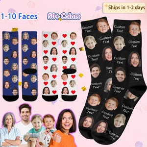 Custom Face Socks for Man Women, Personalized Photo Socks, Picture Socks, Funny Faces on Socks,Groomsmen Socks,Gift for Dad/Mom/Husband/Wife