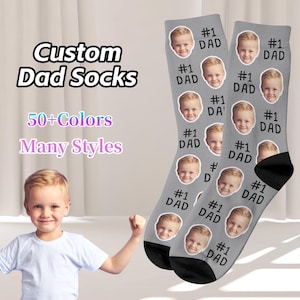 Custom Father&#39;s Day Socks,Personalized Dad Socks,Custom Fathers Day Sock with Face,Best Dad Socks,Gifts for Dad,I Love Dad,Father&#39;s Day Gift
