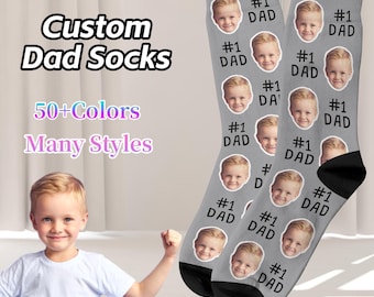 Personalized Dad Socks, Custom Photo Socks, Father's Day Gift