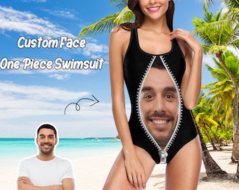 Traje de baño enterizo personalizado con rostro, traje de baño personalizado para mujer