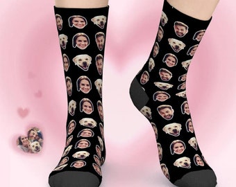Custom Face Socks, Personalized Pet Photo Socks, Dog Cat Lover Gift