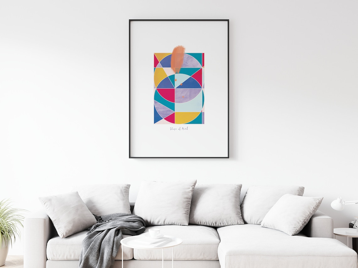 Geometric Wall Art, Geometric Art Print, Colorful Shape Printable Wall