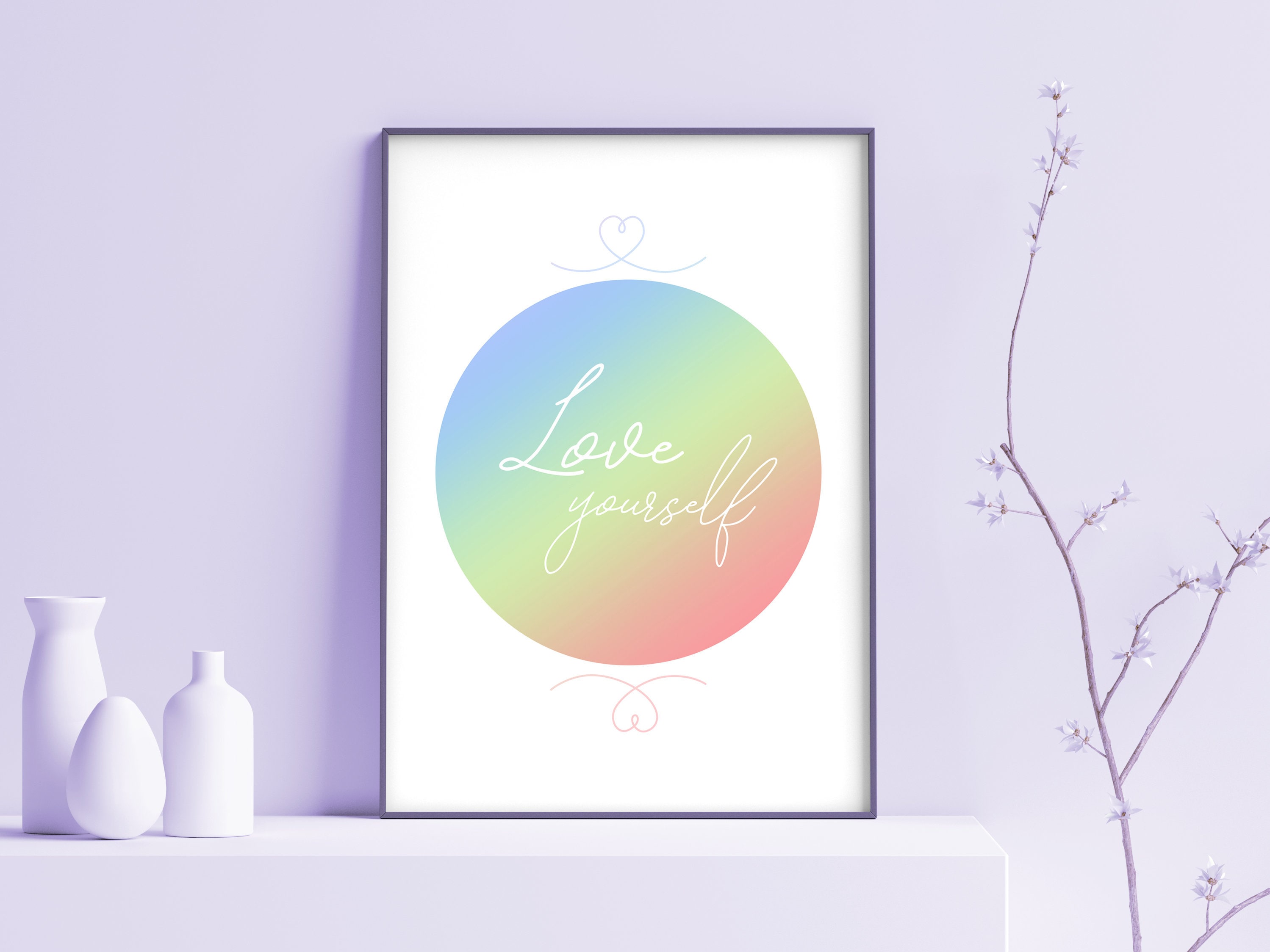 Love Yourself Print Love Yourself Wall Art Typography Wall - Etsy