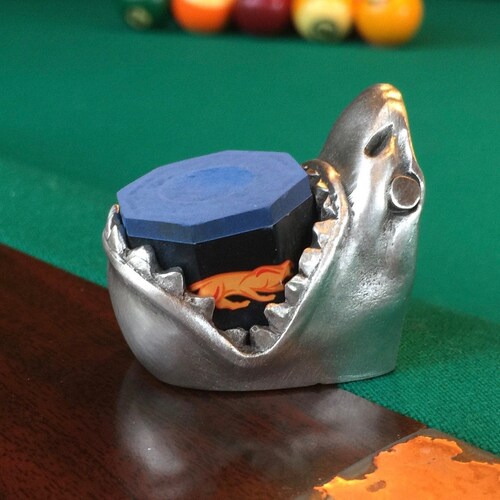 2 Billiard Pool Table Cue Chalk Holder Blue W/ Master's Chalk Chalker 