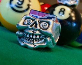 Cuedusters Chalk Wanne Schädel 8 2.5OZ Zinn Billard Kreidehalter mit Kreide