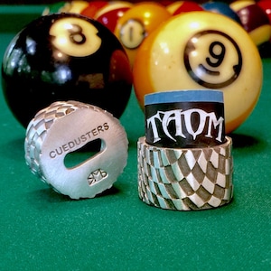 Cuedusters Chalk Tub Round The Checkered Flag 2OZ Pewter Billiards Chalk Holder for Taom Pyro Chalk. Chalk not included.