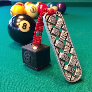 Cuedusters Billiards Weave Pewter Chalk Holder With Chalk