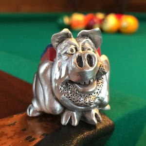 Cuedusters Chalk Tub Porkster 3OZ Pewter Billiards Chalk Holder With Chalk