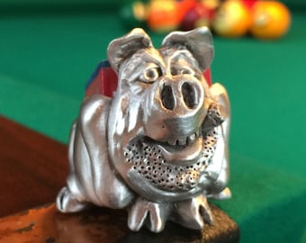 Cuedusters Chalk Tub Porkster 3OZ Pewter Billiards Chalk Holder With Chalk