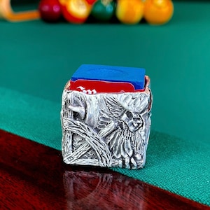 Cuedusters Chalk Tub Captain Jolly 8 2.5OZ Pewter Billiards Chalk Holder With Chalk