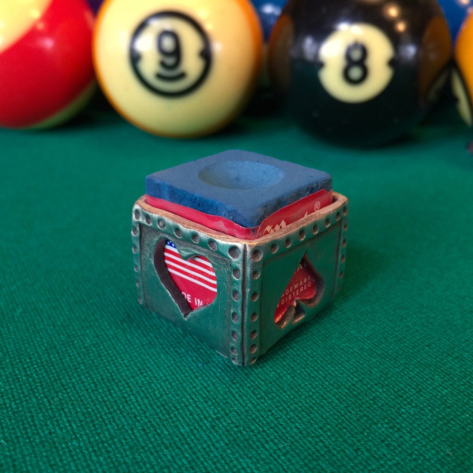 Cuedusters Chalk Tub Suits Pewter Billiards Chalk Holder With Etsy