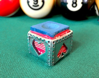 Cuedusters Kreide Wanne Anzüge 1.5OZ Pewter Billard Kreidehalter Mit Kreide