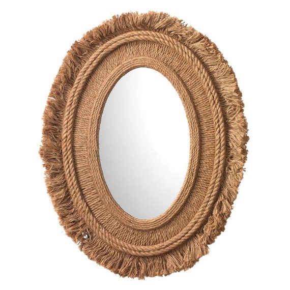 Nautical Coastal Oval Rope Mirror Home Decor Large Wall Etsy