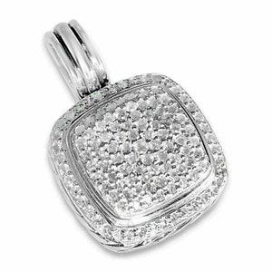 Iced Moissanite Pendant: Argentium Silver Round Cut Solitaire
