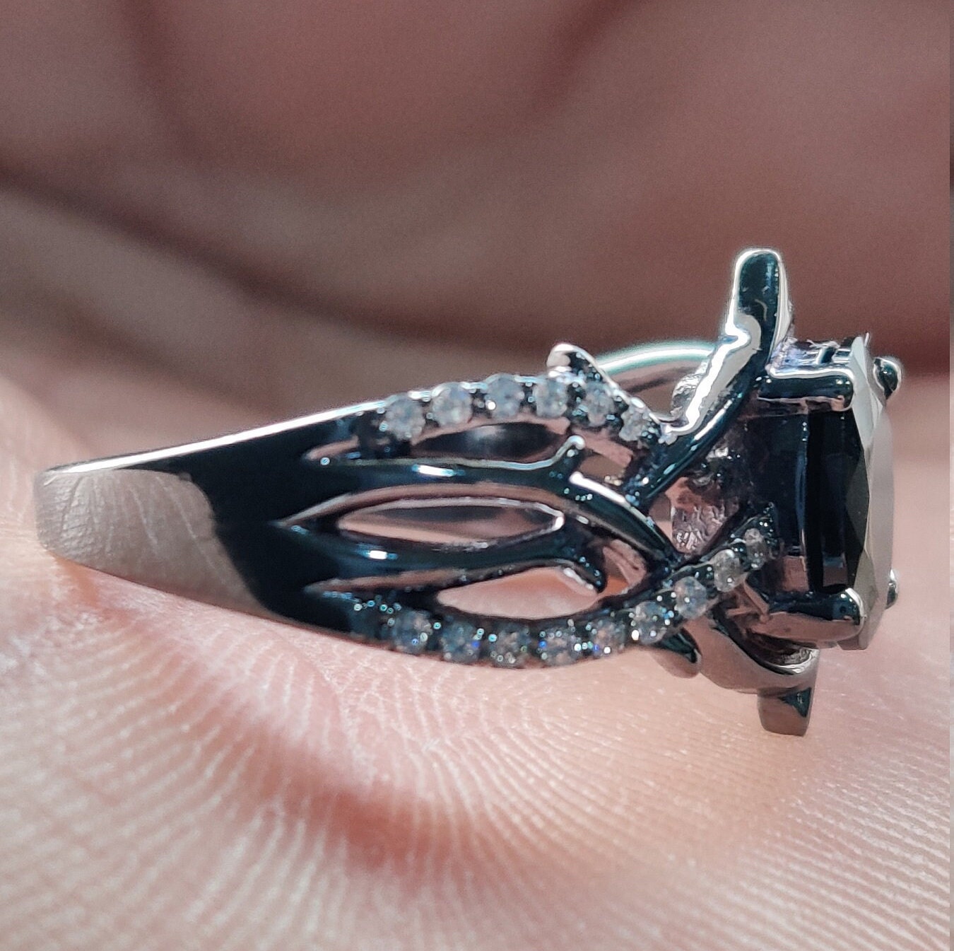 予約販売 2 Ring, Villains Disney Enchanted CT Onyx Cut Oval Black その他