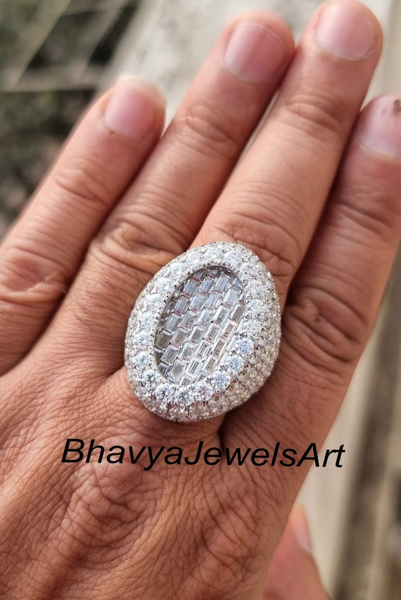 Anello Uomo In Argento 925 Placcato Oro Giallo O Bianco - Foto 3