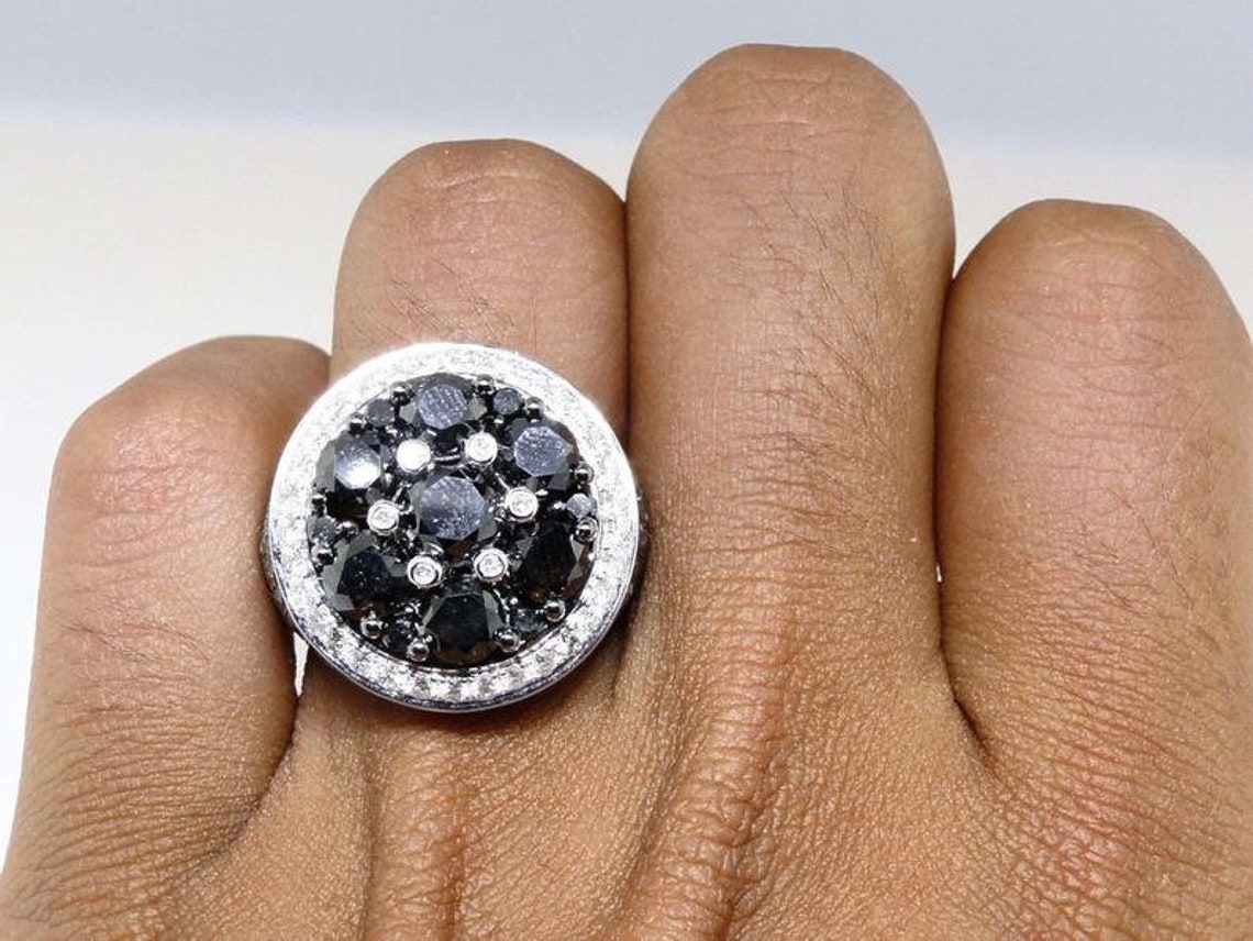 New Men's Black Diamond Pinky Ring 11.72 Ct Round Cut Etsy