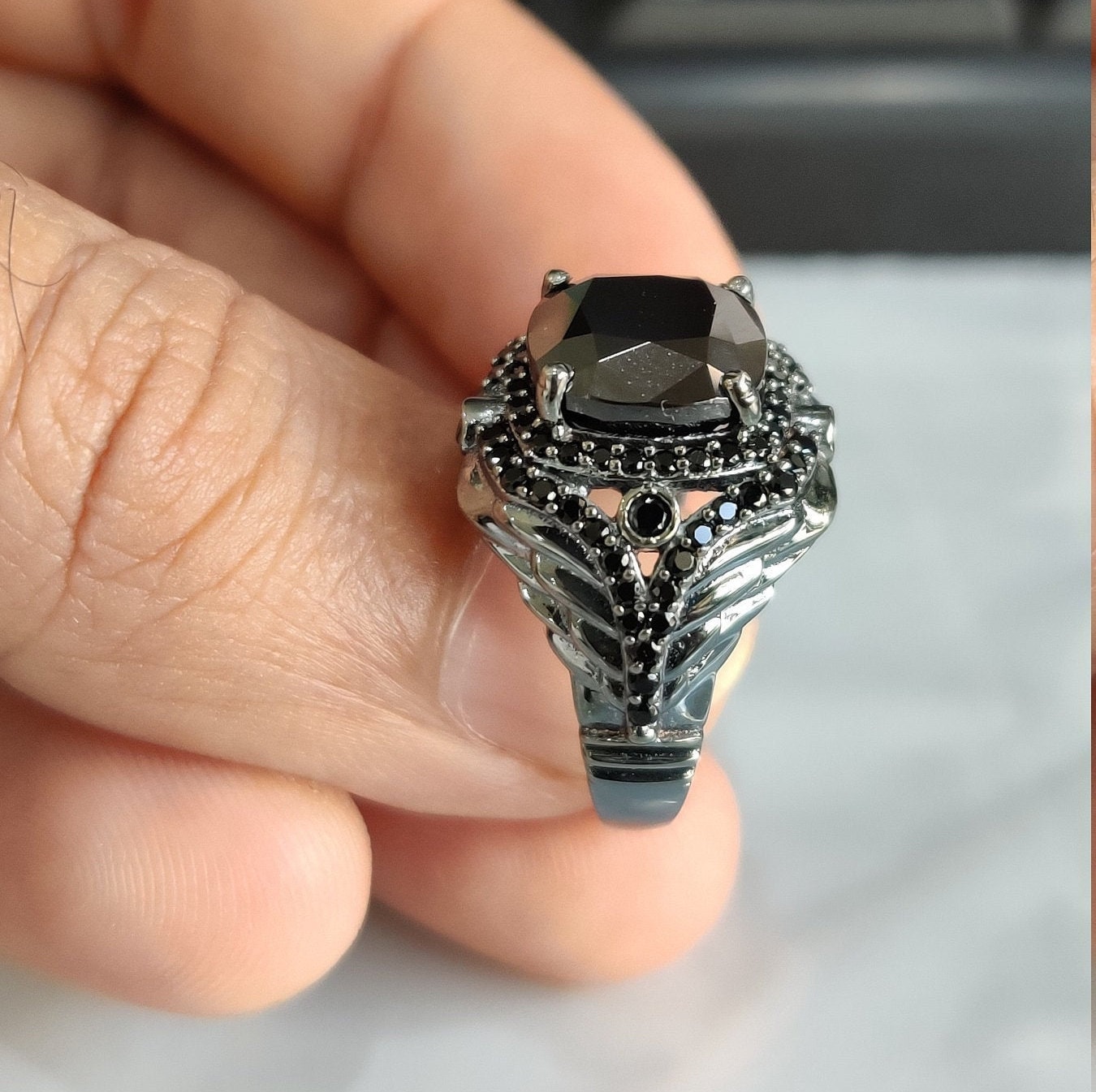 Enchanted Disney Villains Maleficent Ring Onyx 1/2 ct tw | Etsy