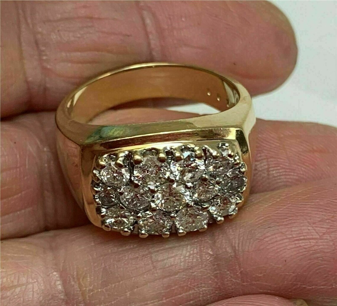 Men's Pinky Ring 1.50 Ct Round Cut CZ Diamond Ring | Etsy