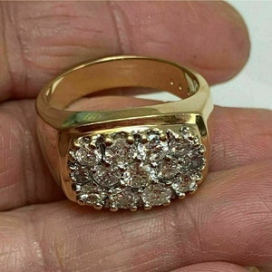Men's Pinky Ring 1.50 Ct Round Cut CZ Diamond Ring Engagement Ring ...