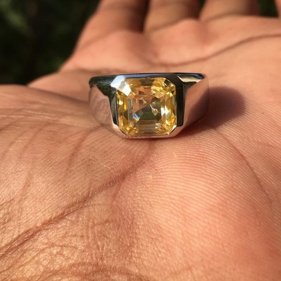 Vintage 14K Yellow Gold .25 CT Diamond Men's Ring Brushed Retro Luxury 9  Handsome - Etsy