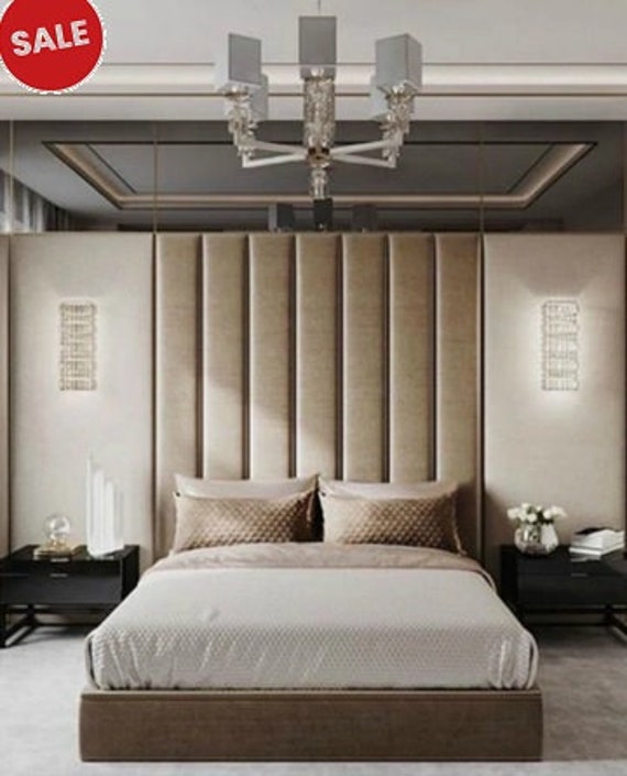 Vertical Design Fabric Upholstered Headboard Wall Panels Etsy