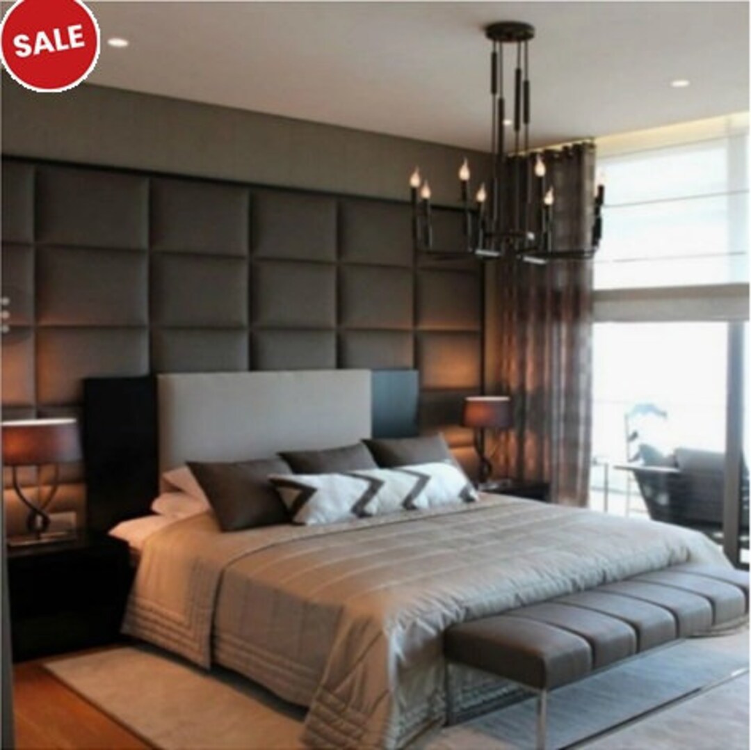 Fabric Upholstered Square Headboard Wall Panels Etsy UK