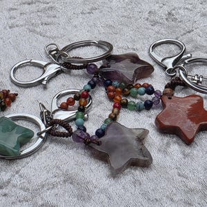 Star crystal keychain. Healing Gemstone UK gift keychain, for man, for woman, for gift.