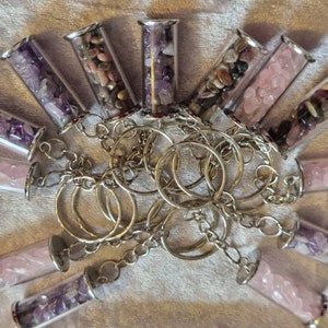 Wish bottle crystal keychain. Healing Gemstone UK gift keychain, for man, for woman, for gift.