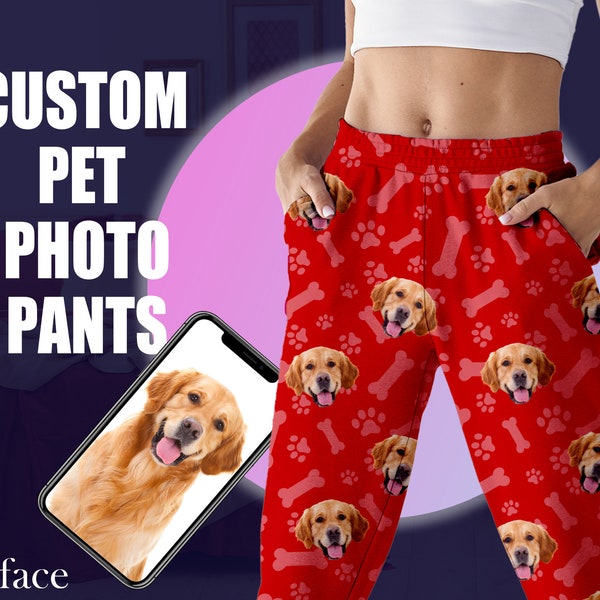 Custom Dog Photo Pajamas,Personalized Pajamas Pants with Photo,Pet Pajamas,Men Pajama bottoms,Dad Gifts,Pajama pants for Women,Pajama Party