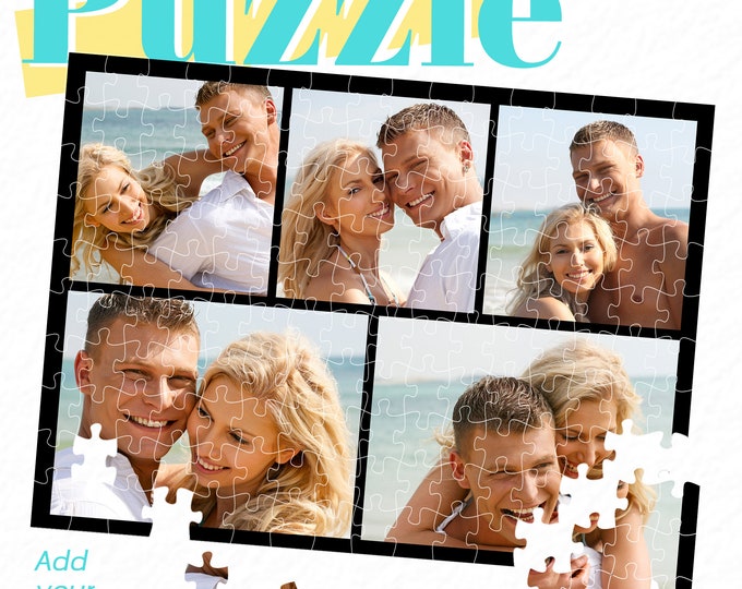 Custom Photo Collage Puzzle,Personalized Wooden Jigsaw Puzzle for Couples,Christmas Memorial Gifts,Gifts for Girlfriend Boyfriend