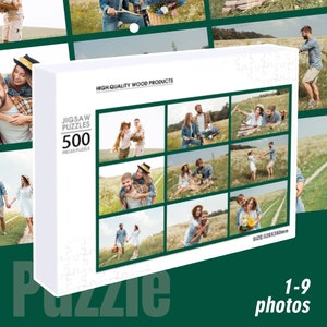 Custom Photo Puzzle,Personalized Family Wooden Jigsaw Puzzle 300 500 1000 Piece, Anniversary Gifts, Birthday Gift for Women Men