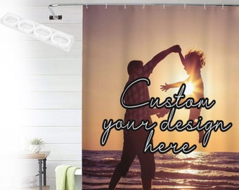 Custom Photo Shower Curtain for Bathroom,Personalized Design,Image,Picture and Text Bath Curtains,Customized Shower Curtain from Your Photo