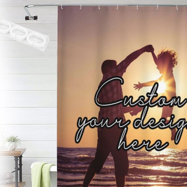 Custom Photo Shower Curtain for Bathroom,Personalized Design,Image,Picture and Text Bath Curtains,Customized Shower Curtain from Your Photo