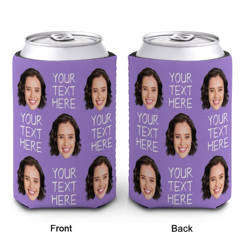 Custom Face Can Sleeve Beer Coolers,Personalized Image Photo Can Cooler with Text for Wedding Birthday Party Fun Beverage Can Cooler Sleeves image 7
