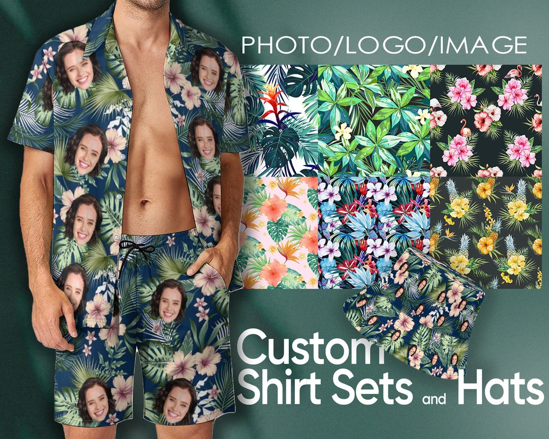 Custom Hawaiian Shirt With Face for Men,personalized Photo Aloha Beach ...