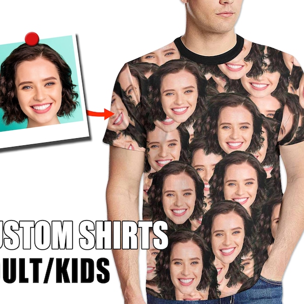 Custom Face T shirt for Men,Personalized Shirt for Kid,Photo Shirts,BF T-shirts,Picture Boy Shirts,Family Shirts,Women shirt,Short sleeve